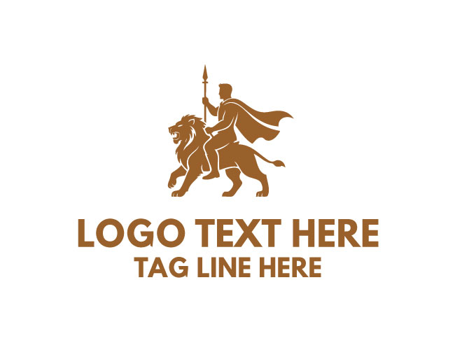 Man Riding Lion Logo