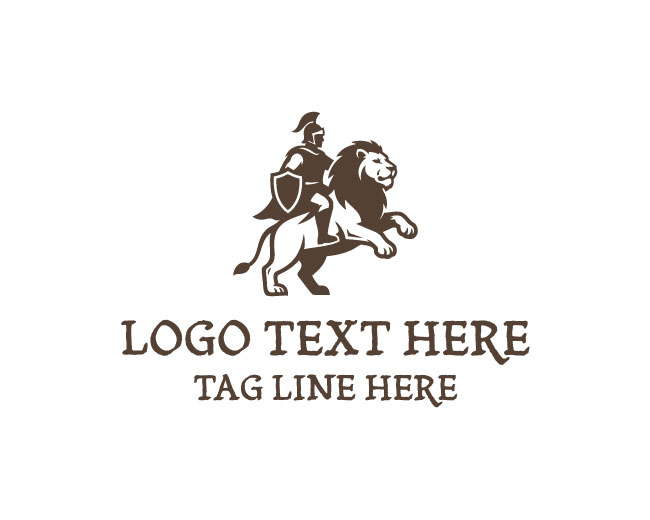Powerful Lion Rider Logo