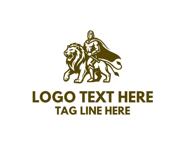 Man Riding Lion Logo