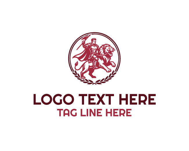 Man Riding Lion Logo