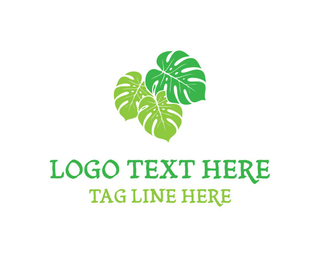 Monstera Tropical Plant Logo