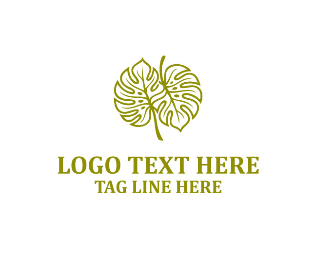 Monstera Tropical Foliage Logo