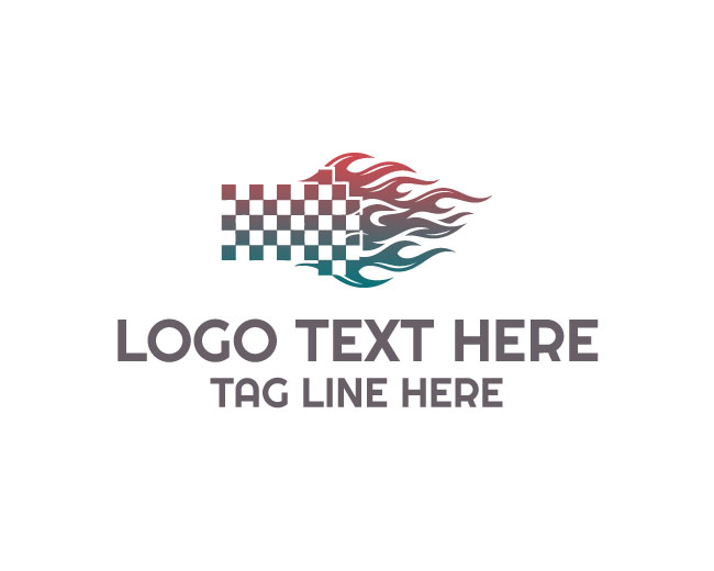 Racing Speedway Flag Logo