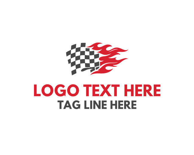 Racing fire Flag Logo