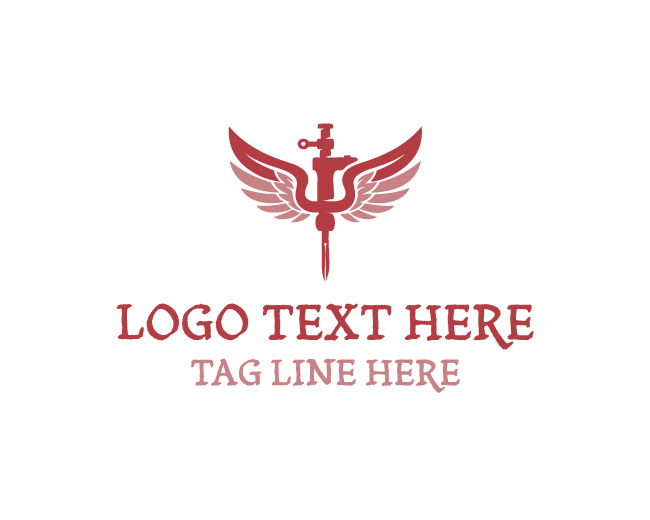 Flying Tattoo Machine Logo