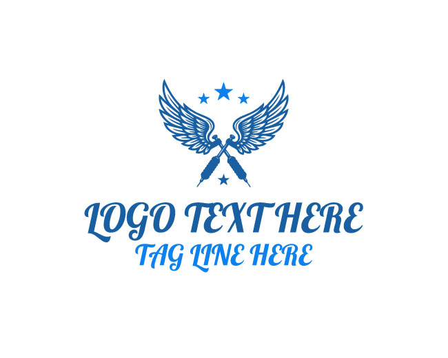 Tattoo Machine Freedom Wings Logo