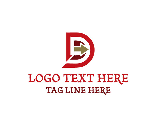 Abstract Letter D Arrow Logo