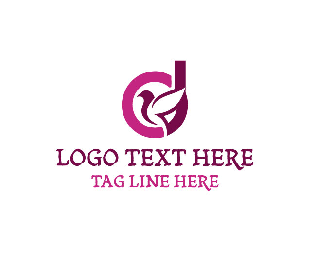  Elegant Letter D Bird Logo