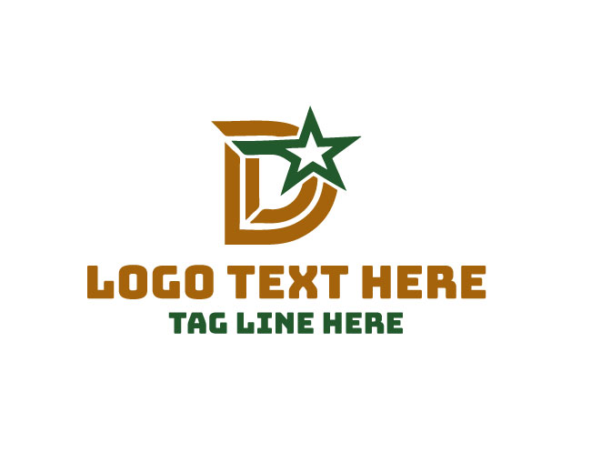 Elegant Letter D Star Logo