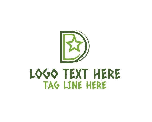  Minimal Letter D Star Logo