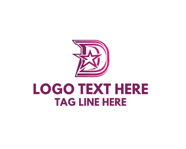 Rising Letter D Star Logo