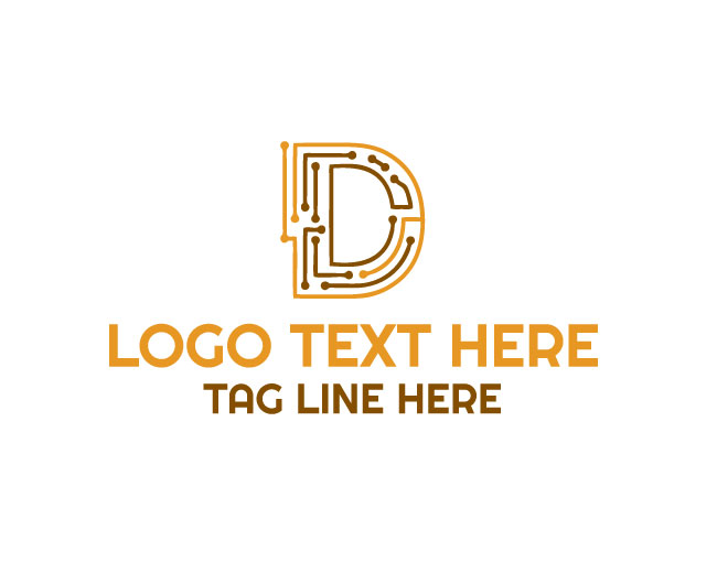 Modern Letter D Tech Logo