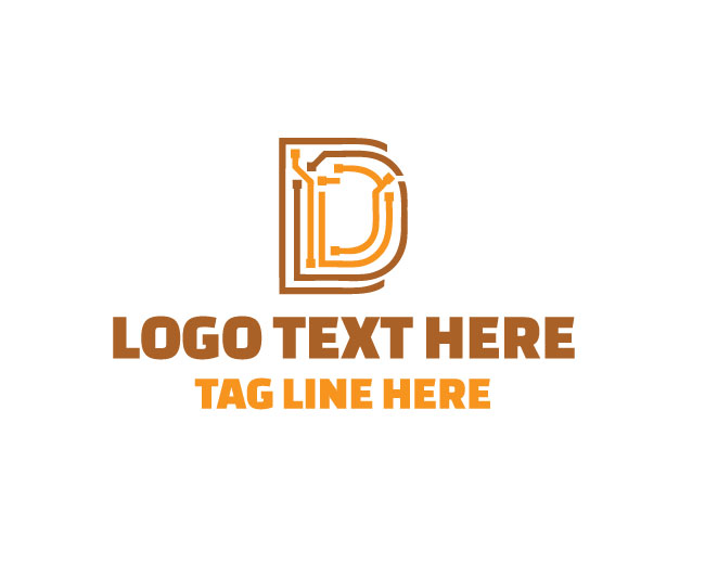 Minimal Letter D Tech Logo
