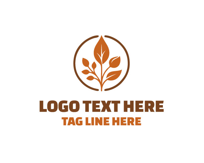Abstract Brown Leaf Logo