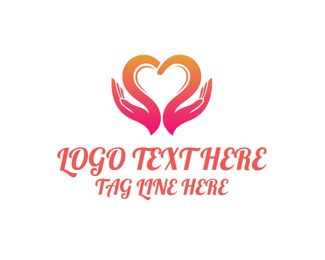  Heart Hand Charity Volunteer Logo