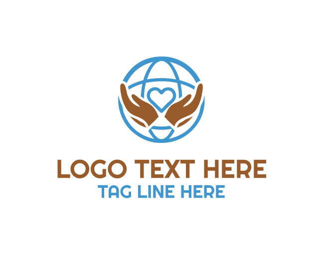 Heart Hand Charity Globe Logo