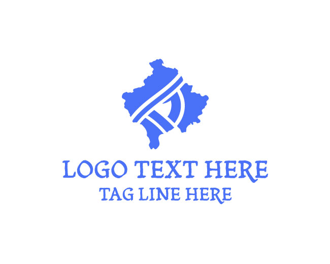Minimal Kosovo Country Map Logo