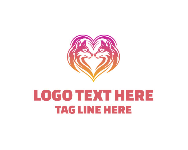 Creative Wolf Heart Logo