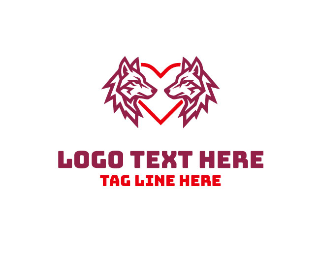 Professional Wolf Heart Logo