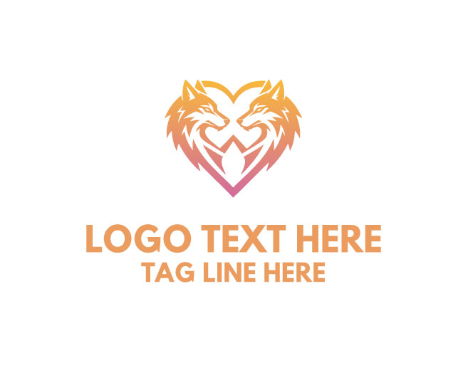 Premium Wolf Heart Logo