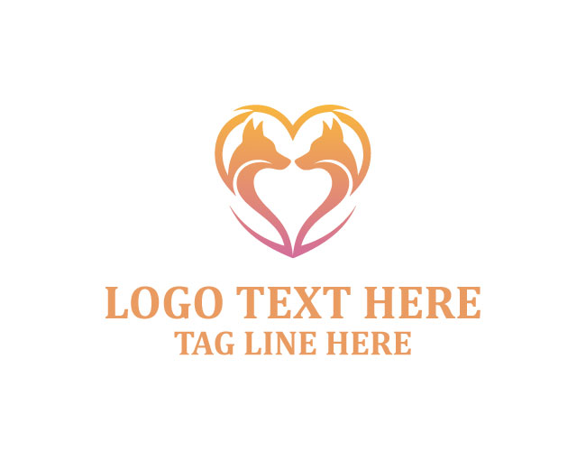 Wolf Heart Symbol Logo