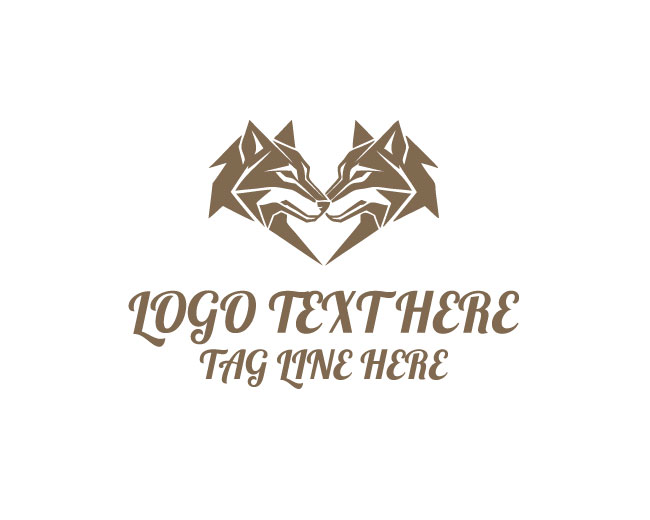 Wolf Heart Geometric Logo