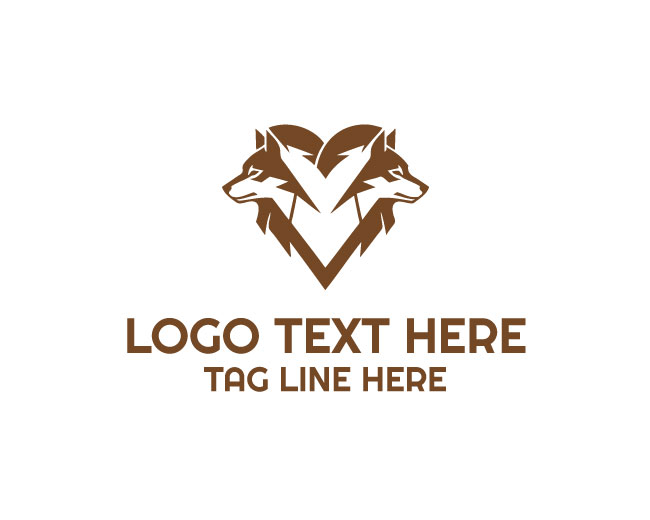 Wolf Heart Brown Logo