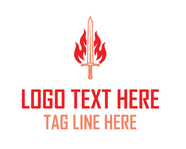 Modern Flame Sword Logo