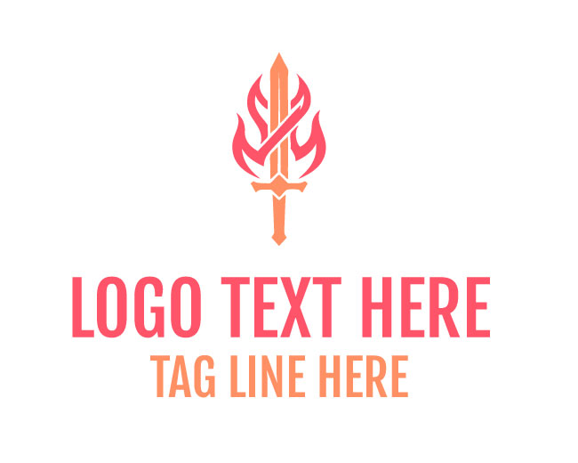  Premium Flame Sword Logo