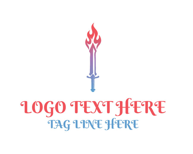 Dynamic Flame Sword Logo
