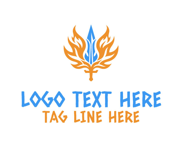 Minimal Flame Sword Logo