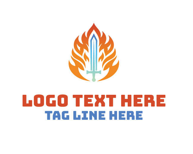 Luxury Flame Sword Logo