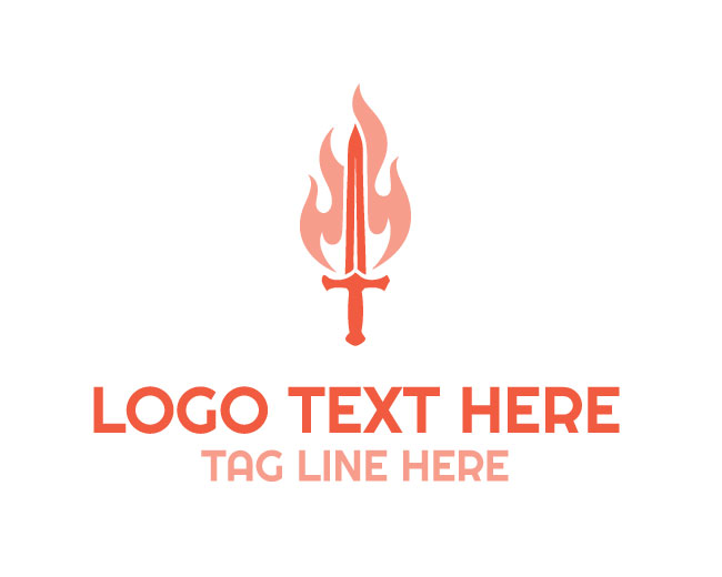 Elegant Flame Sword Logo