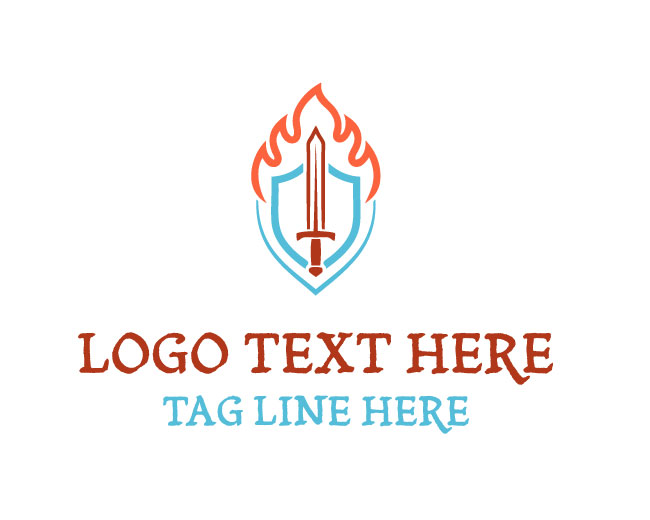 Luxury Abstract Flame Sword Logo