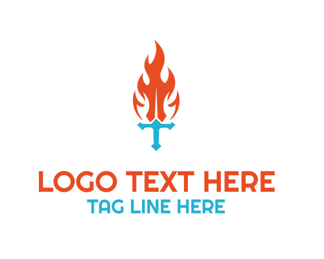  Luxury Flame Sword Logo