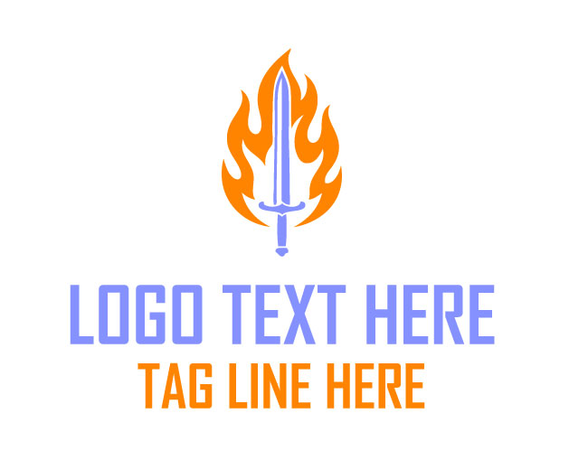 Modern Flame Sword Logo