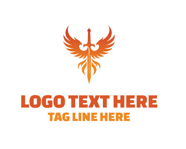Bold Flame Sword Logo