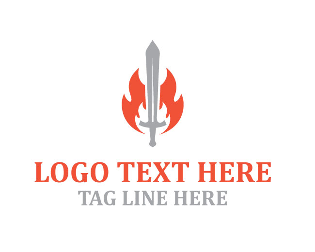Legendary Warrior Flame Sword Logo