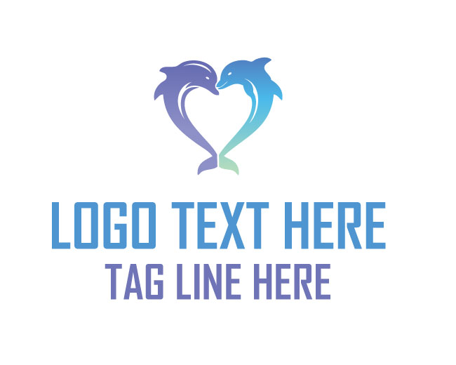 Professional Dolphin Heart Logo