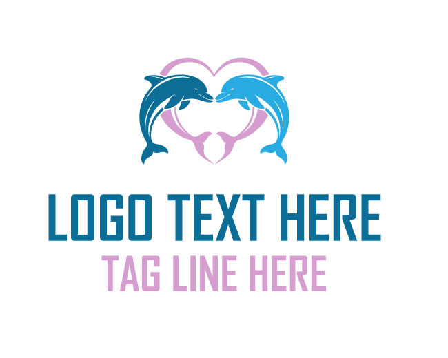  Twin Dolphin Heart Logo