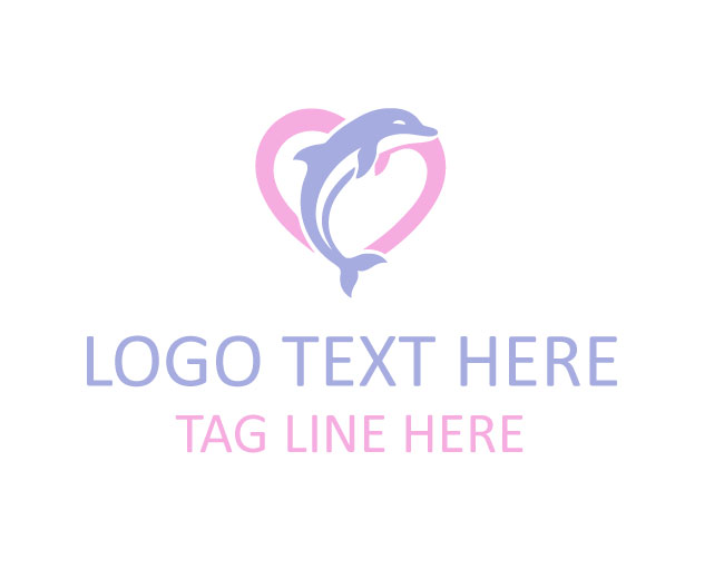 Dolphin Family Heart Logo