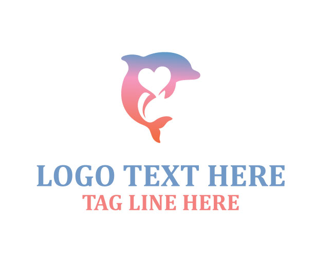 Gradient Dolphin Heart Logo