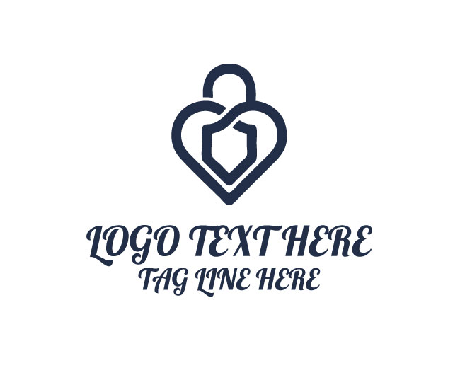 Elegant Heart Lock Logo