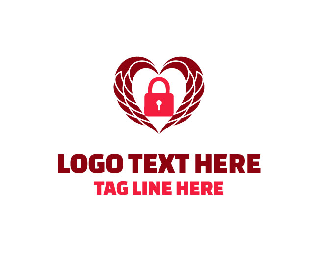 Heart Lock Affection Logo