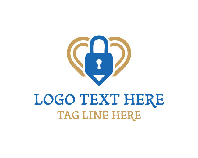 Blue Heart Lock Logo