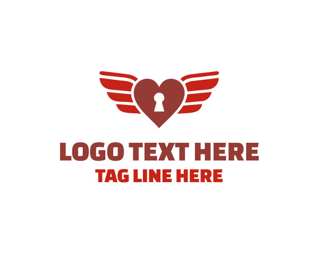 Heart Lock Wings Logo