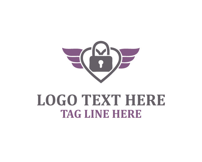 Heart Lock Loyalty Mark Logo