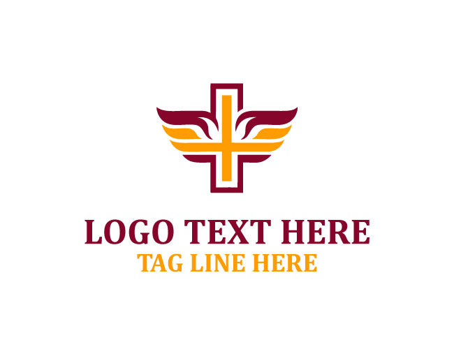 Modern Medical Cross Wings Logo
