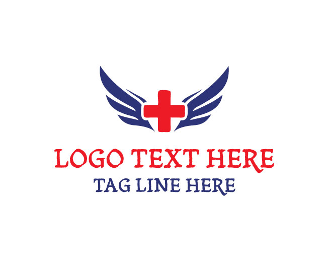 Minimal Medical Cross Wings Logo