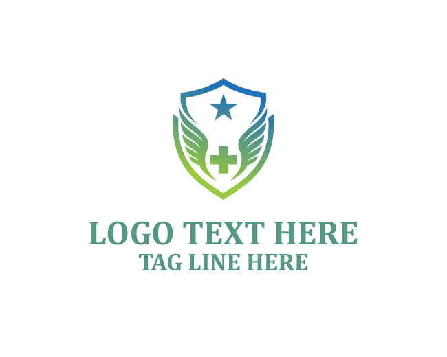 Medical Cross Wings Support Logo